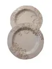 IL MULINO NY SET OF 2 TUSCANY SWIRL BEIGE MELAMINE 11" DINNER PLATES NEW