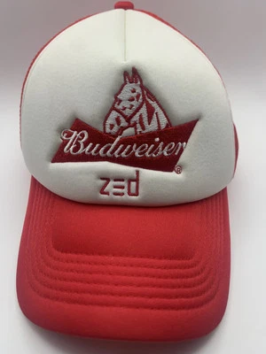 Budweiser Beer Zed Clydesdale Horse Racing Trucker SnapBack Hat Cap