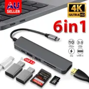 6-in-1 Type C 3.1 Hub Adapter USB-C to 4K HDMI PD 2x USB3.0 SD SD TF Card Reader