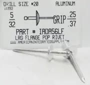 5/32 BLIND RIVET LARGE FLANGE .251-.375 G ALUMINUM RIVET ALUMINUM MANDREL (1000)