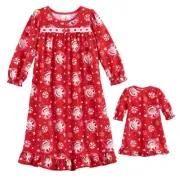 THE ELF ON THE SHELF Toddler Girls 2T Nightgown Pajamas 18" Doll Gown Christmas