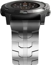 22mm Mecha Steel Bands Compatible for Garmin Fenix 8 47mm/7/6/5 Band,Quick Fit Rugged Utra Metal Strap with Folding Clasp for Fenix 5 Plus/Epix Gen 2/Forerunner 965/Epix Pro 47mm/45mm Instinct 3/2 Men