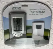 NEW ~ OREGON SCIENTIFIC WIRELESS INDOOR/OUTDOOR THERMOMETER W/DUAL ALARM CLOCK