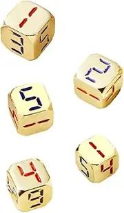 Toyvian 5pcs Golden Number Dice Party Rounded Corner Dices Rounded Corner Mini Colored Party Accessories Small Game Prop Board Game Tool Golden Zinc Alloy