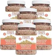 [Pride Of India] PACK of 6 - Himalayan Rock Salt - 84+ Natural Mineral Enriched (Pure Himalayan Pink Salt, Coarse Grind 2.2 Pound Jar)
