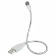 Silver Tone Flexible Gooseneck White LED Light USB Lamp Tqmzt