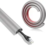 Floor Cord Cover, 4 ft Heavy-Duty Flexible Cable Management Protector for Home & Office, 1 M Long*2CM Wide Gray