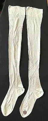 VINTAGE WOMEN'S WHITE SILK STOCKINGS MILLS TO MILLIONS DEAD STOCK