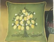 Vintage Bucilla Needlecraft Lemon Tree Pillow Kit NEW KIT 1807 decorator