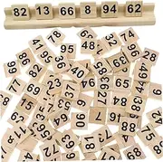 100Pcs Number Blocks 1x1 Inch Clear Printed Black Number Block, Educational Montessori Wooden Numbers for Kids Board Game, Spelling Game, Toy, Gift Wooden Numbers Blocks 1-100