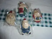 Set of 4 Christmas Holiday Santa Claus decorative pins lot Kris Kringle NEW