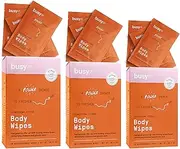 Refresh Body Wipes for Women - Cleansing Large Body Wash Wipes - Extra Thick & Moist - Armpit Sweat Wipes for Body Odor - No Rinse, No Shower - Fresh Citrus - Arnica Flower, Charcoal & Glycolic Acid