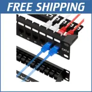 24-Port 10Gbps RJ45 Patch Panel - Toolless Termination & Gold Plated Connectors