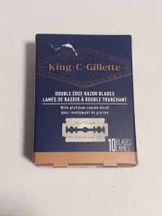 King C. Gillette Double Edge Razor Blades Steel Platinum Coated 10 Blades Safety