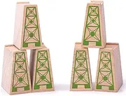 High Level Blocks (Pack of 6) - Other Major Wooden Rail Brands are Compatible