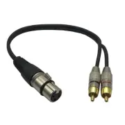1Feet XLR Female to 2 X Phono RCA Plug Adapter Y Splitter Patch Cable, XLR Femal