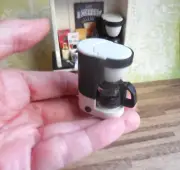 BLACK WHITE DRIP COFFEE MAKER ~ DOLLHOUSE MINIATURE