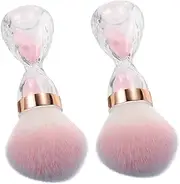 DECORNIJIA 2Pcs Nail Art Dust Brushes Pink Acrylic Nail Powder Remover Makeup Blending Tool Efficient Cleaning for Nail Brushes Cosmetics Versatile Use for Beauty Tools