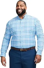 [IZOD] Men's Big & Tall Long Sleeve Pinpoint Oxford Button Down Stretch Dress Shirt