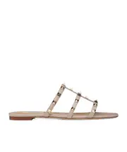 Valentino Garavani Rockstud Open Toe Flat Sandals 34,35,36,37,38,39,37.5,38.5,39.5,40.5,40,41.5,36.5,41,35.5,42,34.5 pink