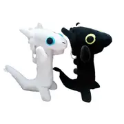 2PCS Toothless Dancing Meme Plush Toy Dancing Dragon Stuffed Soft Animals Plushies 25cm Doll Anime white black