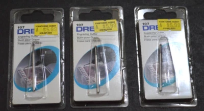 Lot of 3 Dremel Engraving Cutter 107