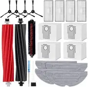 [iRobacc] 21 Piece Accessory Set for Roborock S8 Pro Ultra Replacement Parts 2 Roller Brushes 4 Side Brushes 4 Dust Bags 4 HEPA Filters 4 Wipes 1 Self-Cleaning Brush