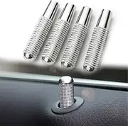 A Set/4 pcs Metal Screw Thread Style Car Modified Door Bolt Lock Pin Switch Button for Mercedes Benz W205 W166 W213 C GLE GLC Silver