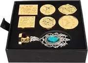 Wax Stamp Seal Retro Style Alloy Detachable Carved Pattern Easy Operation Envelope Letter Card Making Kit