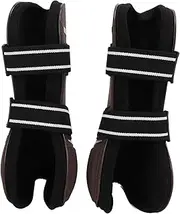 Horse Leg Guard, Horse Sport Boots, Horse Support Boots, PU Shell Elastic Breathable Protective Horse Boots for Equestrian Equipment (Brown Front Legs Medium)