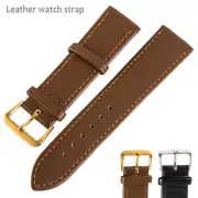 18/20/22mm Brown Black Mens Genuine Leather Watch Strap Wristwatch Belt Bands ⌒