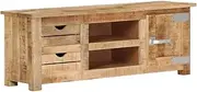 TV Cabinet, Entertainment Unit TV Stand TV Unit TV Cabinet 110x30x40 cm Rough Mango Wood