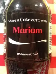 Share A Coke Zero With Mariam Personalized Coca Cola Bottle 2014
