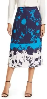 NWT Ted Baker Selaah Bluebell Side Vent Skirt Ted 2 / US 6 Blue #FB407