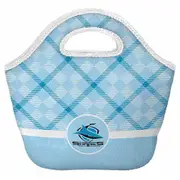 Cronulla Sharks NRL Neoprene Cooler Shopping Bag Top Pocket with Zip and Handle