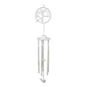 Metal 82.5cm Windchime Bee Rustic Home/Garden Hanging Bell Yard Decor White