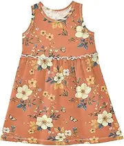 [Caihoyu] Girls' Sleeveless Dress Toddlers Swing Casual Sundresses Play Dresses, Multicolor08, 4 Years