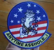 ANYTIME A$$HOLE! F-14 Grumman US Navy Fighter Squadron VF MILITARY TOMCAT Patch