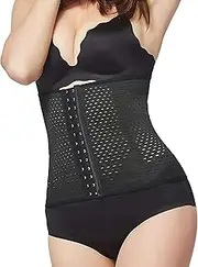 [EZONEDEAL] Women's Underbust Short Torso Waist Trainer Corset for Tummy Control Underbust Sports Workout Hourglass Body Shaper Black