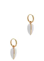 BY Pariah Pebble 14kt Gold Hoop Earrings - White ONE SIZE