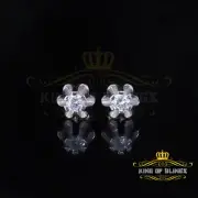 925 Silver Cubic Zirconia White Round Shape Buttercup Stud 0.50ct Earrings Women