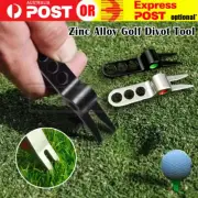 Up to 2PCS Golf Ball Marker mark Divot Pivot Repair Tools Repairer Black Silver