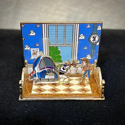 Toy Story Pixar 3D Diorama Pin Buzz Lightyear, Woody, Andy’s Room