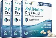 OraCoat XyliMelts Dry Mouth Relief Moisturizing Oral Adhering Discs Slightly Sweet with Xylitol, For Dry Mouth, Stimulates Saliva, Non-Acidic, Day and Night Use, Time Release for up to 8 Hours 3 Packs (120)