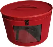 GRARRO Round Hat Box Organizer - Foldable Travel Storage Bag With Dustproof Lid - Large Box for Hat Storage
