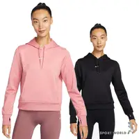 在飛比找Yahoo奇摩購物中心優惠-Nike 女裝 長袖上衣 帽T 刷毛 黑/粉【運動世界】FB