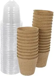 BAZEITFLOW 25-Pack Paper Pet Nursery Pots Lid Indoor/Outdoor Plant Supplies Lightweight for Succulent Garden