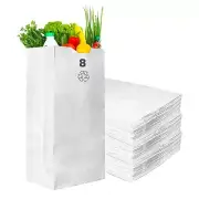 White Kraft Paper Lunch Bags 8 LB Capacity - Paper Bags, Bakery Bags, Candy Bags