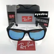 Ray-Ban Justin Polarised Sunglasses RB4165 622/55 54 Matte Black Frame Blue Lens
