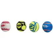 Nerf Non Squeak Sports Ball Dog Toy - 4pk